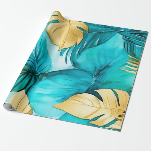 Subtile Gold Accent Watercolor Design Geschenkpapier (Ungerollt)