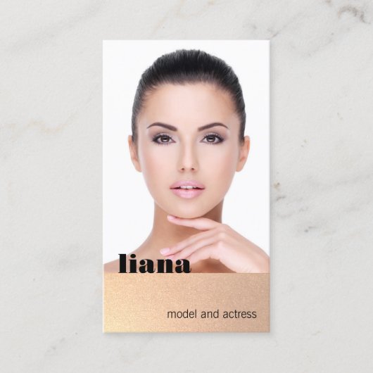 Subtile Gold Glitzer Modeling Fotokarte Visitenkarte (Vorderseite)