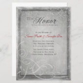 Subtile Graue Eleganz Einladung (Vorne/Hinten)