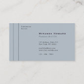 Subtile, graue Minimalistische Monogram-Visitenkar Visitenkarte (Rückseite)