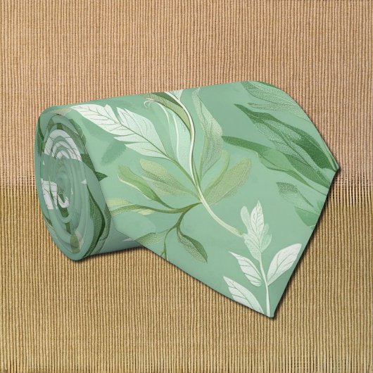 subtile grüne botanische Struktur Krawatte