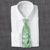 subtile grüne botanische Struktur Krawatte