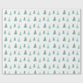 Subtile grüne Weihnachtsbäume Geschenkpapier (Flach)
