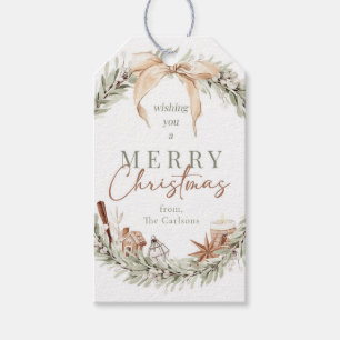 Subtile Grüntöne Weihnachtsgeschenk Tag Geschenkanhänger