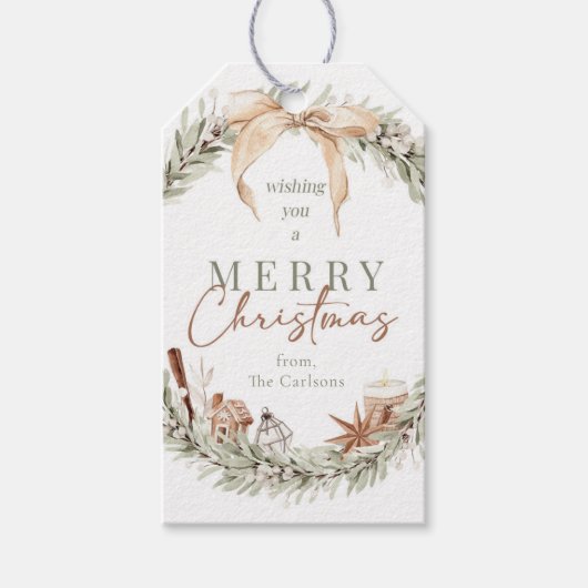 Subtile Grüntöne Weihnachtsgeschenk Tag Geschenkanhänger (Vorderseite)