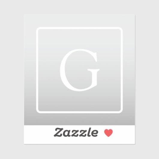 Subtile hellgraue Gradient Surname Monogram Aufkleber (Blatt)