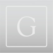 Subtile hellgraue Gradient Surname Monogram Aufkleber (Vorderseite)