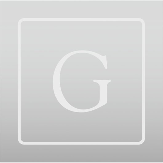 Subtile hellgraue Gradient Surname Monogram Aufkleber (Vorderseite)