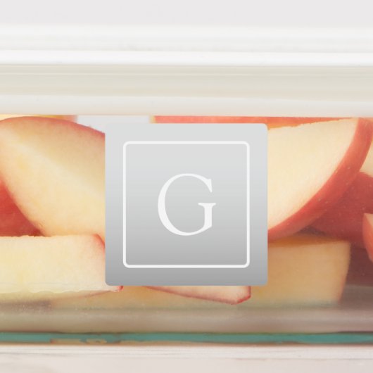 Subtile hellgraue Gradient Surname Monogram Etiketten (Befestigt)