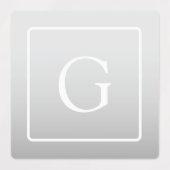 Subtile hellgraue Gradient Surname Monogram Etiketten (Design 1)