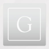 Subtile hellgraue Gradient Surname Monogram Etiketten (Design 2)
