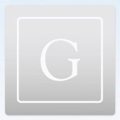 Subtile hellgraue Gradient Surname Monogram Etiketten