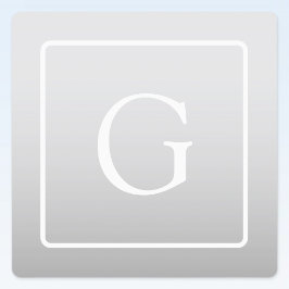 Subtile hellgraue Gradient Surname Monogram Etiketten