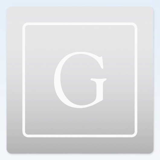 Subtile hellgraue Gradient Surname Monogram Etiketten