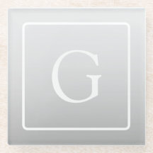 Subtile hellgraue Gradient Surname Monogram