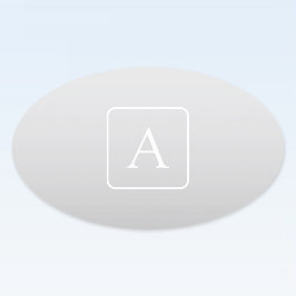 Subtile hellgraue Gradient Surname Monogram Ovaler Aufkleber