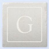 Subtile hellgraue Gradient Surname Monogram Steinuntersetzer
