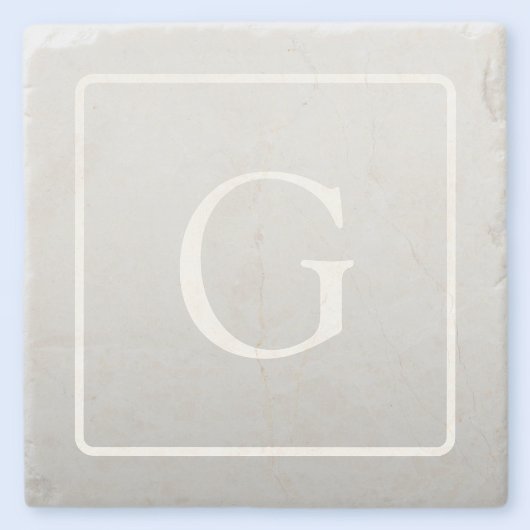 Subtile hellgraue Gradient Surname Monogram Steinuntersetzer