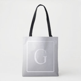 Subtile hellgraue Gradient Surname Monogram Tasche