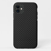 Subtile Karo - Dunkelgrau auf Black iPhone Case (Rückseite)