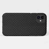 Subtile Karo - Dunkelgrau auf Black iPhone Case (Rückseite (Horizontal))