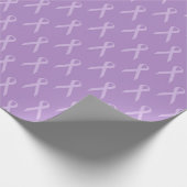 Subtile Lavender Lila Awareness Ribbons Muster Geschenkpapier (Ecke)