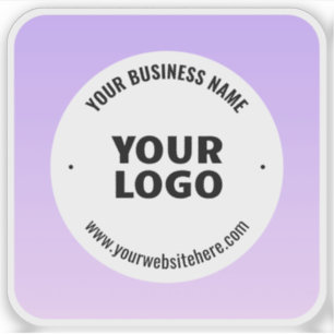 Subtile Light Lila Ombre & Your Business Logo Aufkleber