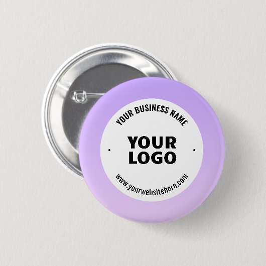 Subtile Light Lila Ombre & Your Business Logo Button (Vorne & Hinten)