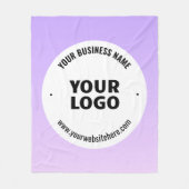 Subtile Light Lila Ombre & Your Business Logo Fleecedecke (Vorderseite)