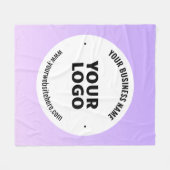 Subtile Light Lila Ombre & Your Business Logo Fleecedecke (Vorderseite (Horizontal))