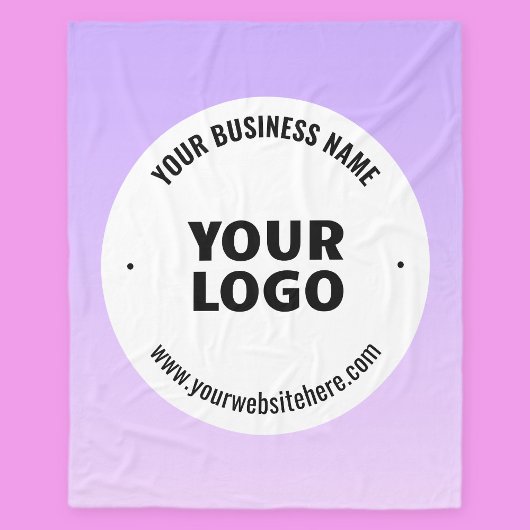 Subtile Light Lila Ombre & Your Business Logo Fleecedecke