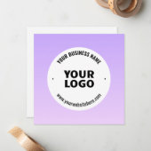 Subtile Light Lila Ombre & Your Business Logo Mitteilungskarte (Vorderseite/Rückseite Beispiel)