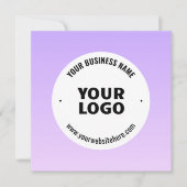 Subtile Light Lila Ombre & Your Business Logo Mitteilungskarte (Vorderseite)