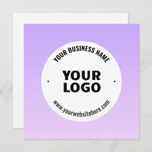 Subtile Light Lila Ombre & Your Business Logo Mitteilungskarte