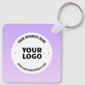 Subtile Light Lila Ombre & Your Business Logo Schlüsselanhänger (Rückseite)