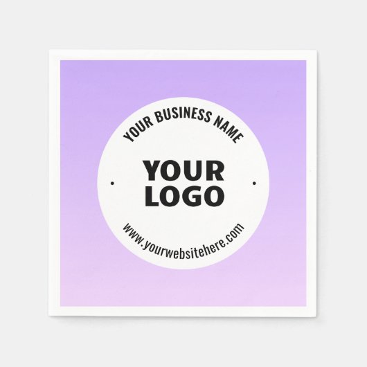 Subtile Light Lila Ombre & Your Business Logo Serviette (Vorderseite)