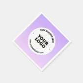 Subtile Light Lila Ombre & Your Business Logo Serviette (Ecke)