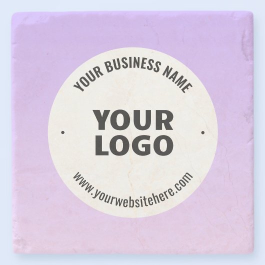 Subtile Light Lila Ombre & Your Business Logo Steinuntersetzer