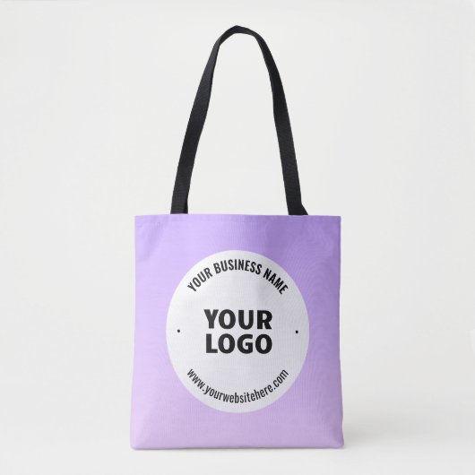 Subtile Light Lila Ombre & Your Business Logo Tasche (Vorderseite)