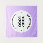 Subtile Light Lila Ombre & Your Business Logo Wandteppich (Vorderseite (Horizontal))