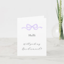 Subtile Lilac Bow Bridesmaid Vorschlag Einladung