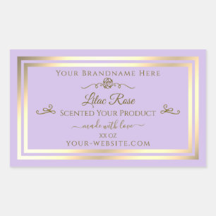 Subtile Lilac Product Label Gold Frame Vintage Ros Rechteckiger Aufkleber