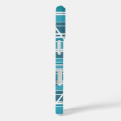 Subtile Monogram Aqua und weiß Abstrakt Case-Mate iPhone Hülle (Rückseite / Rechts)