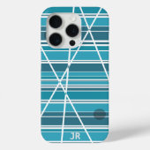 Subtile Monogram Aqua und weiß Abstrakt Case-Mate iPhone Hülle (Rückseite)