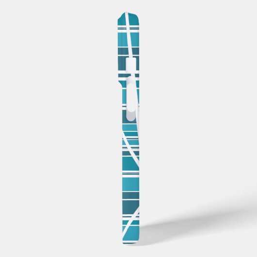 Subtile Monogram Aqua und weiß Abstrakt Case-Mate iPhone Hülle (Rückseite / Links)
