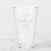 Subtile Monogramm, rustikale Winterbaumen Pint Bee Glas (Rückseite)