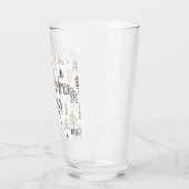 Subtile Monogramm, rustikale Winterbaumen Pint Bee Glas (Links)