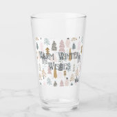 Subtile Monogramm, rustikale Winterbaumen Pint Bee Glas (Vorderseite)