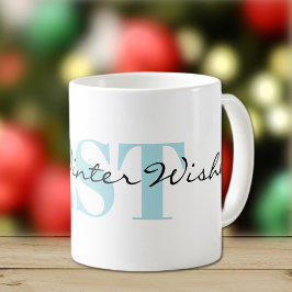 Subtile Monogramm und warme Winterwünsche Kaffeetasse