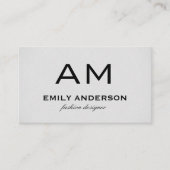 Subtile Muster mit Monogramm Visitenkarte (Vorderseite)